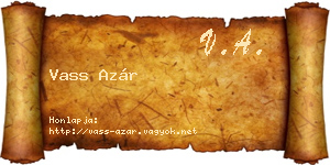 Vass Azár névjegykártya